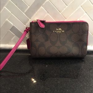Coach Double Zip Wristlet Wallet